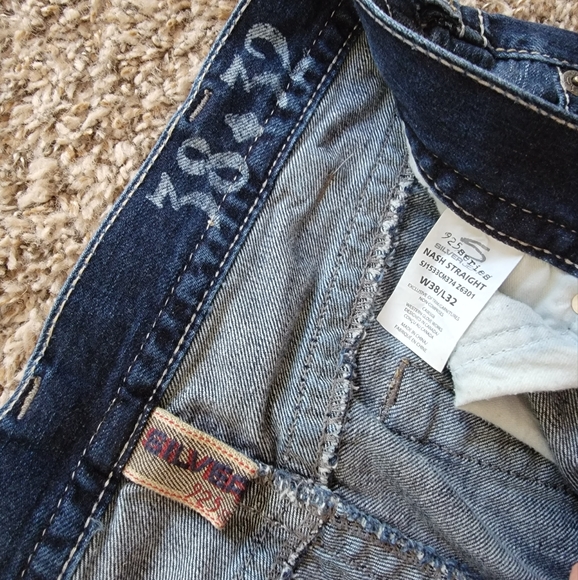 Silver Jeans | 925 Series Straight 38X32 Contrast Stitch Denim Blue Jeans Y2K - Picture 8 of 13
